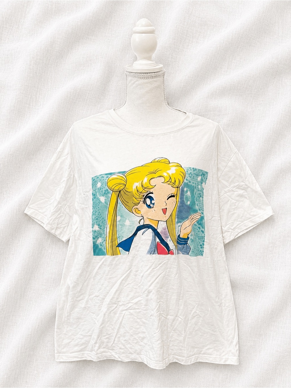 Sailor Moon Logo Tee - White with Black Print